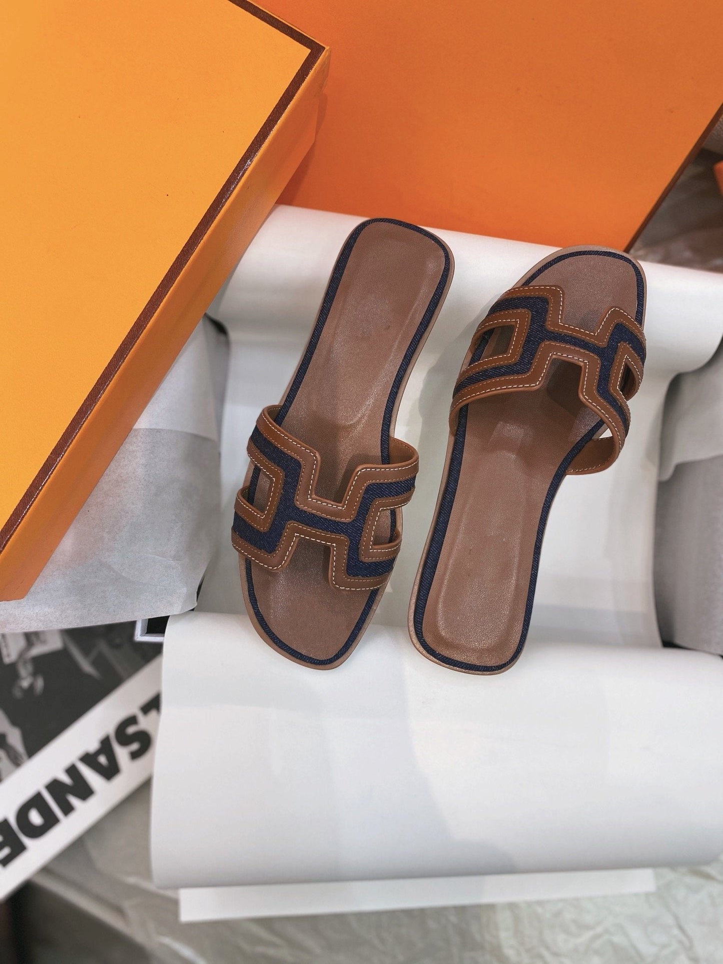 0ran Sandal Brown/Black Leather - 35