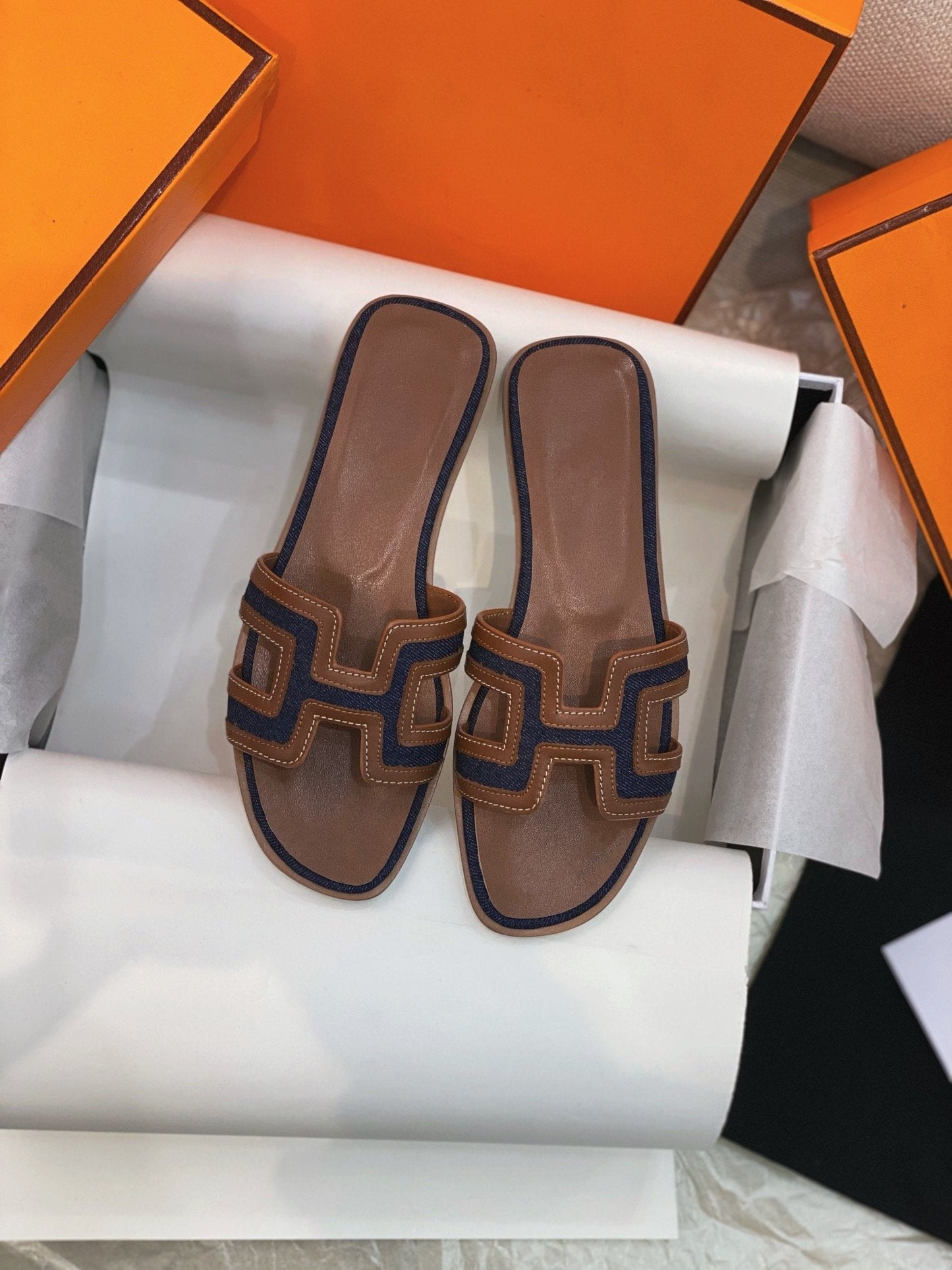 0ran Sandal Brown/Black Leather - 35