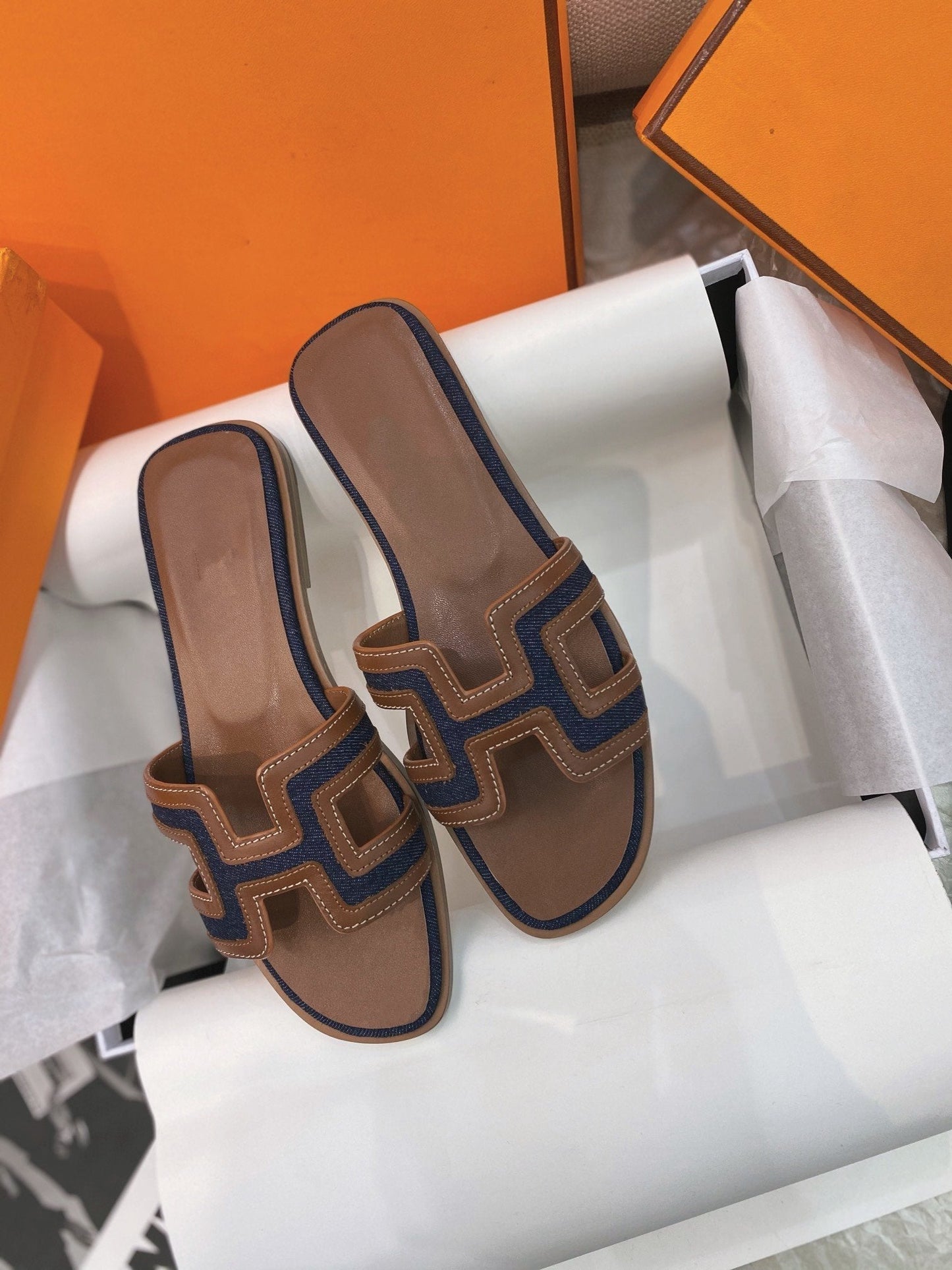 0ran Sandal Brown/Black Leather - 35