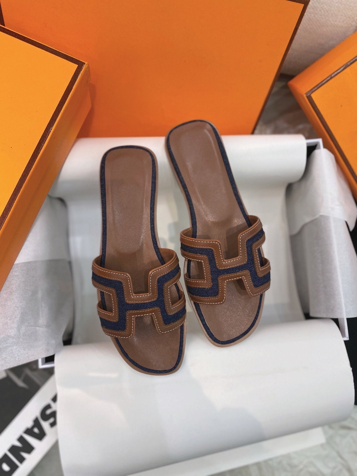 0ran Sandal Brown/Black Leather - 35