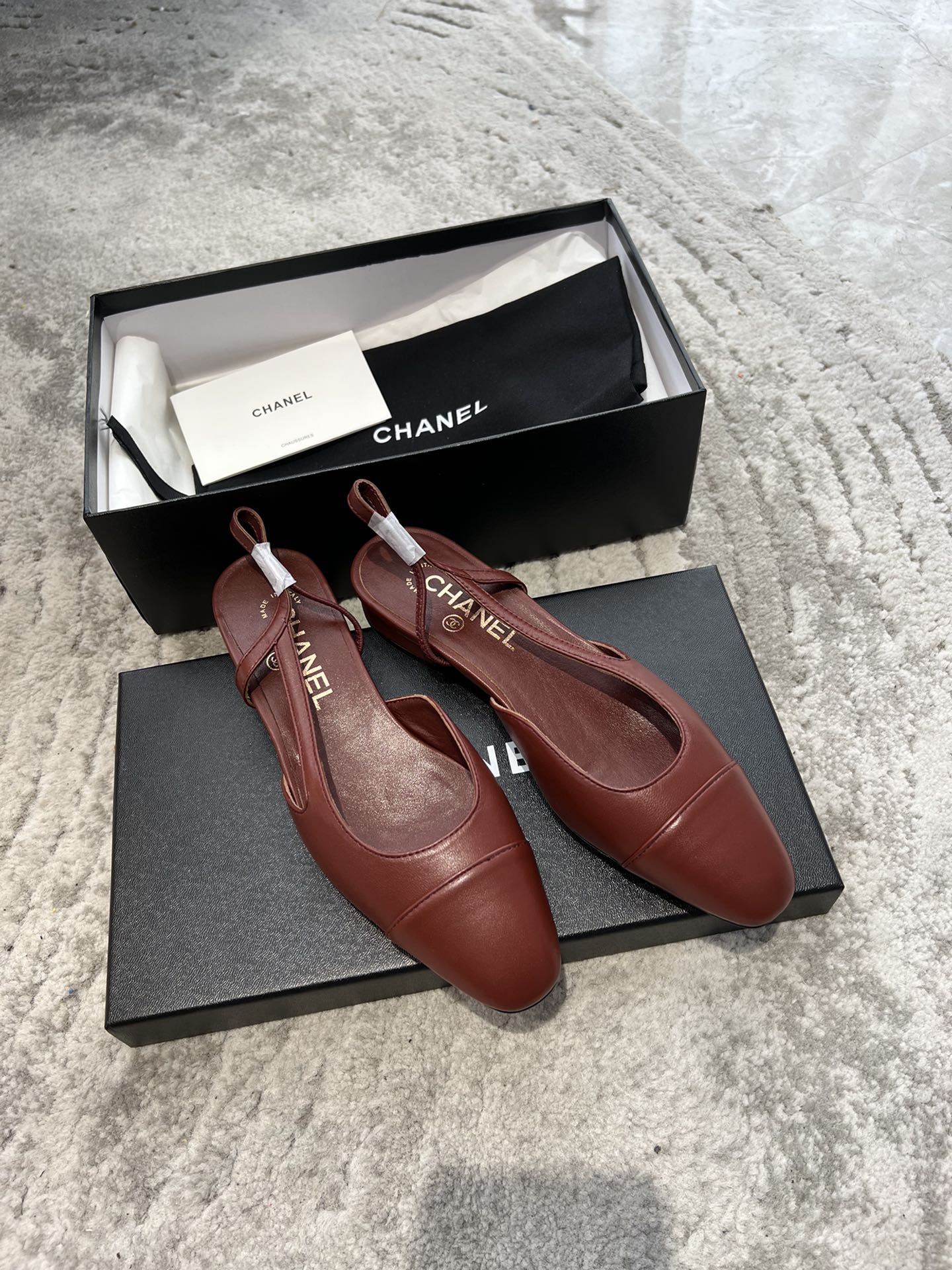 SLINGBACKS WINE RED CALFSKIN - 35