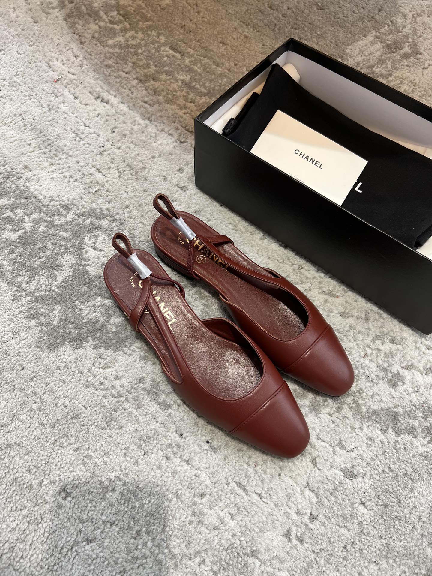 SLINGBACKS WINE RED CALFSKIN - 35