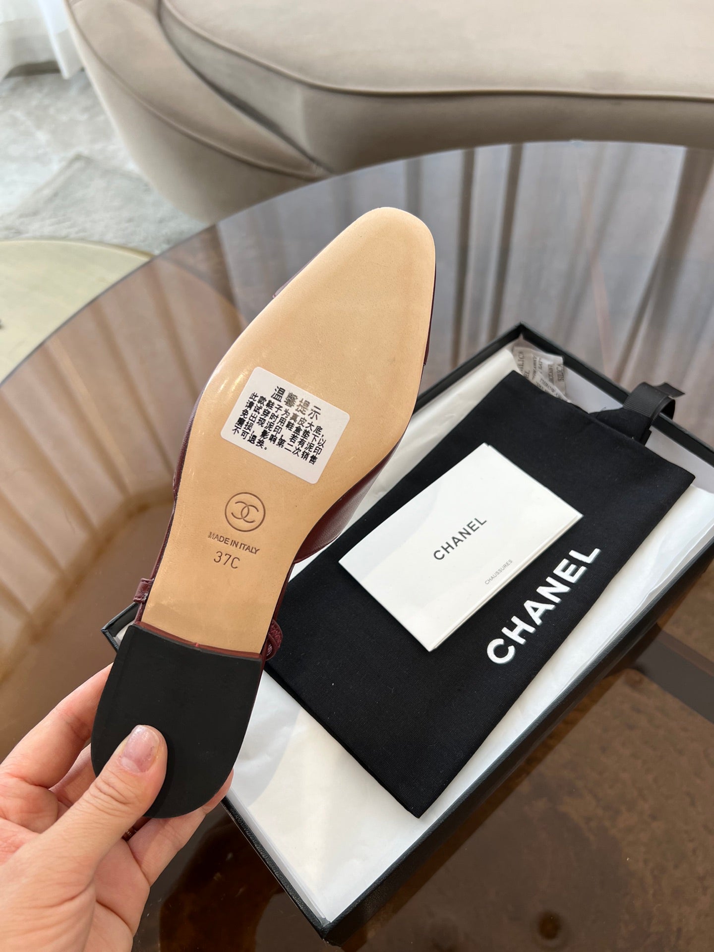 SLINGBACKS WINE RED CALFSKIN - 35