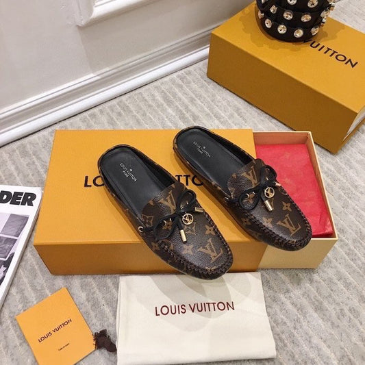 LV WOMEN'S EASY MULE IN CHOCOLATE BROWN MONOGRAM CALFSKIN - 35