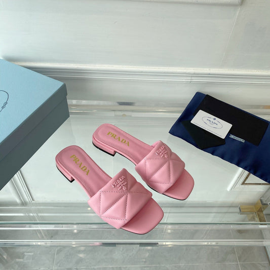 Pra Slide 25 Quilted Pink leather - 35