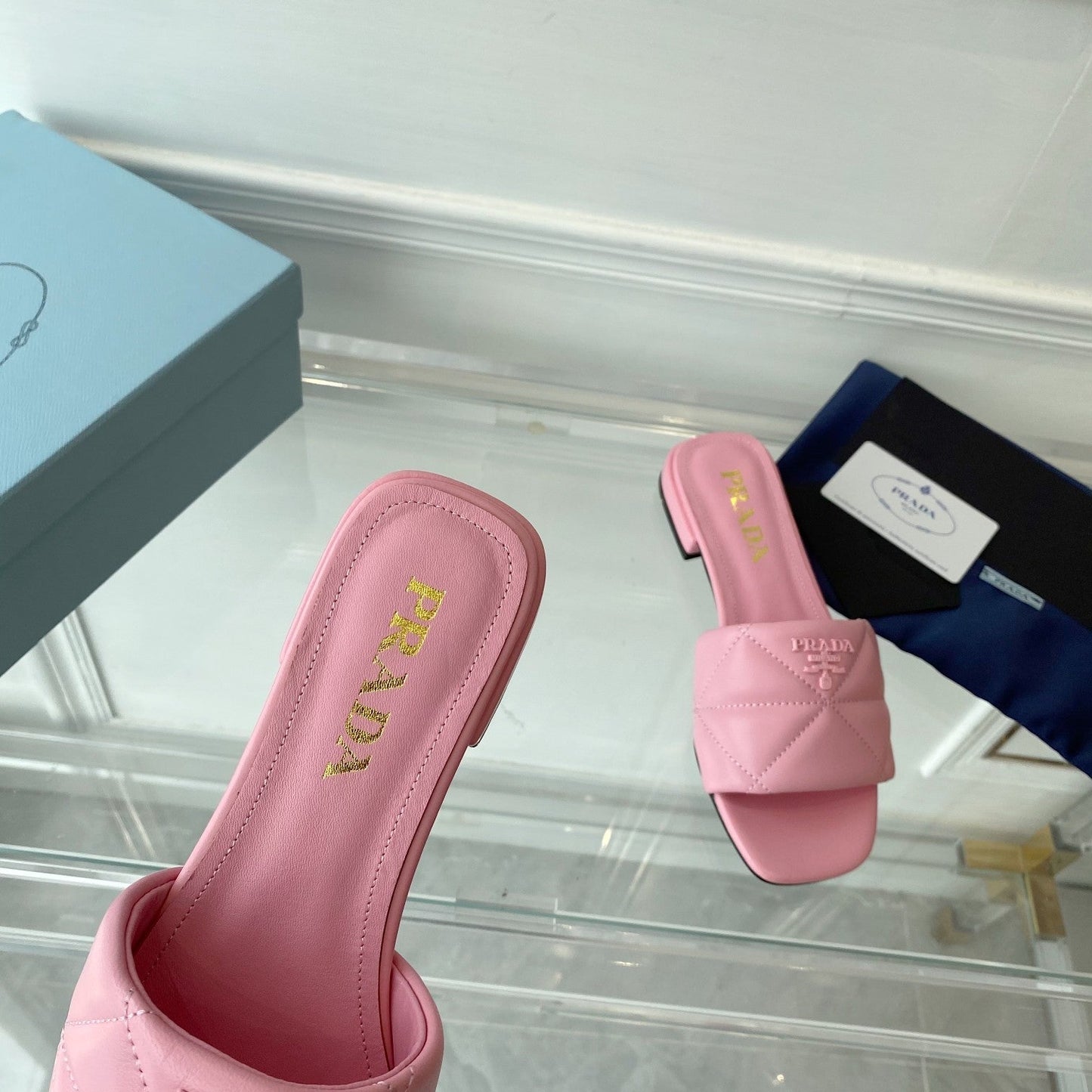 Pra Slide 25 Quilted Pink leather - 35
