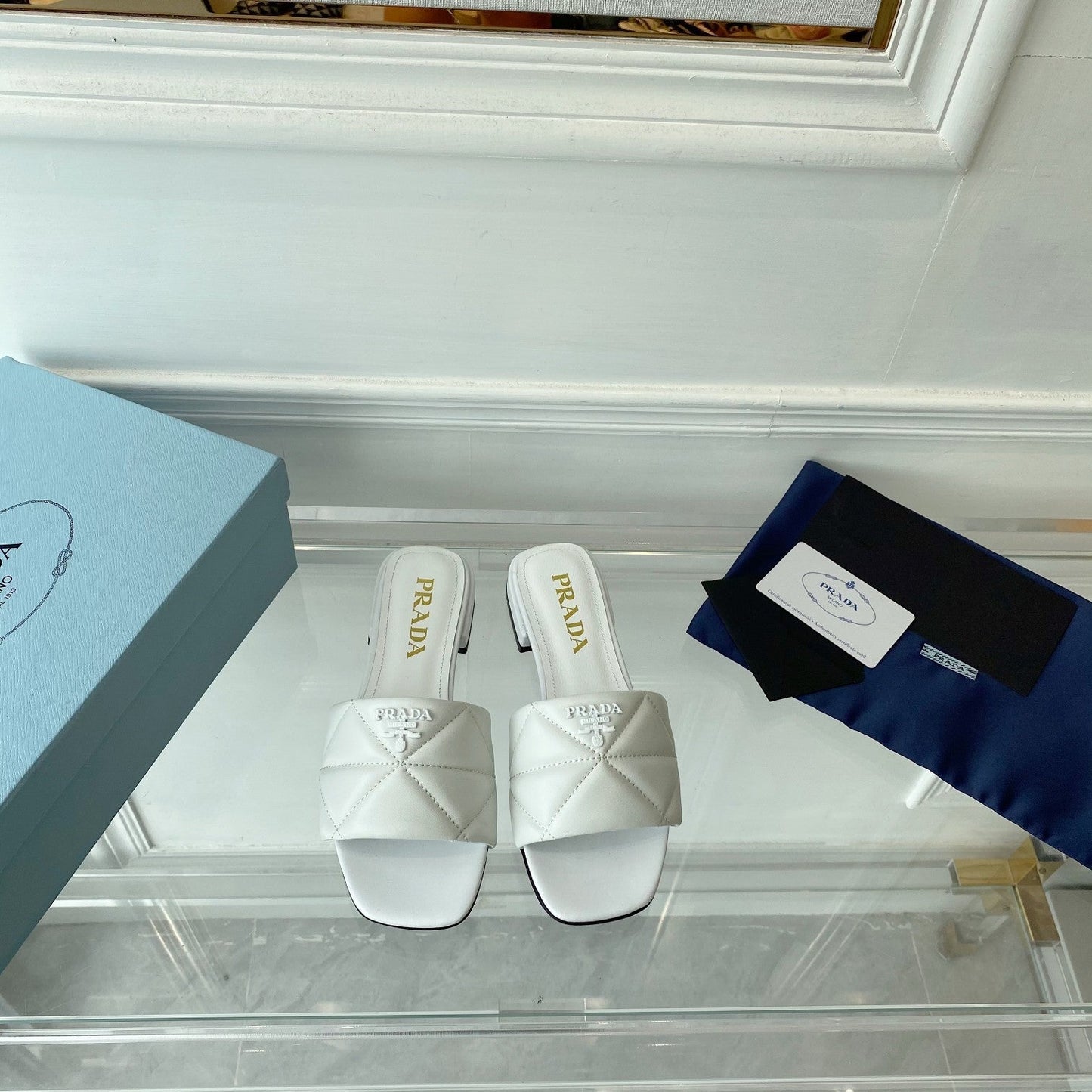 Pra Slide 25 Quilted White leather - 35