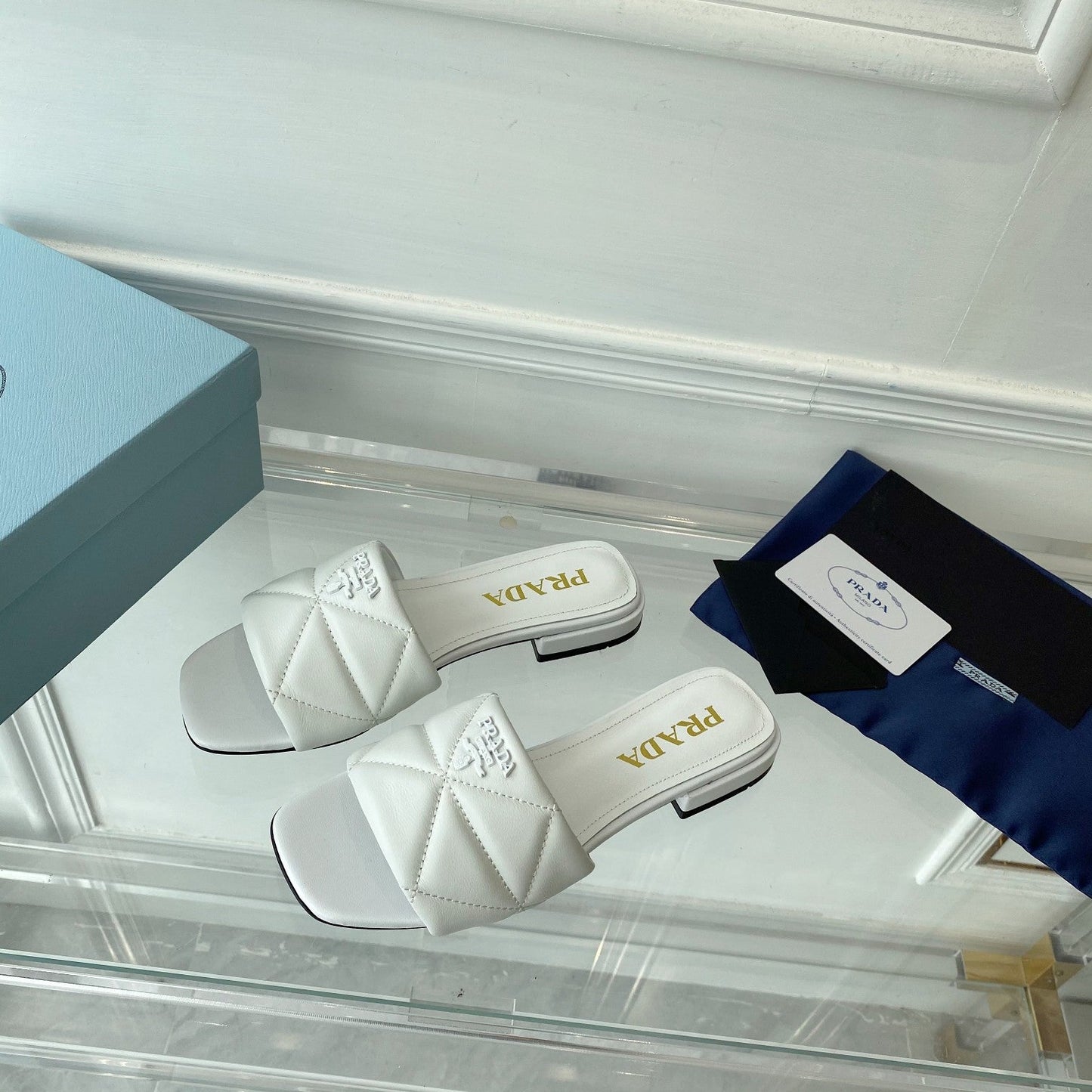 Pra Slide 25 Quilted White leather - 35