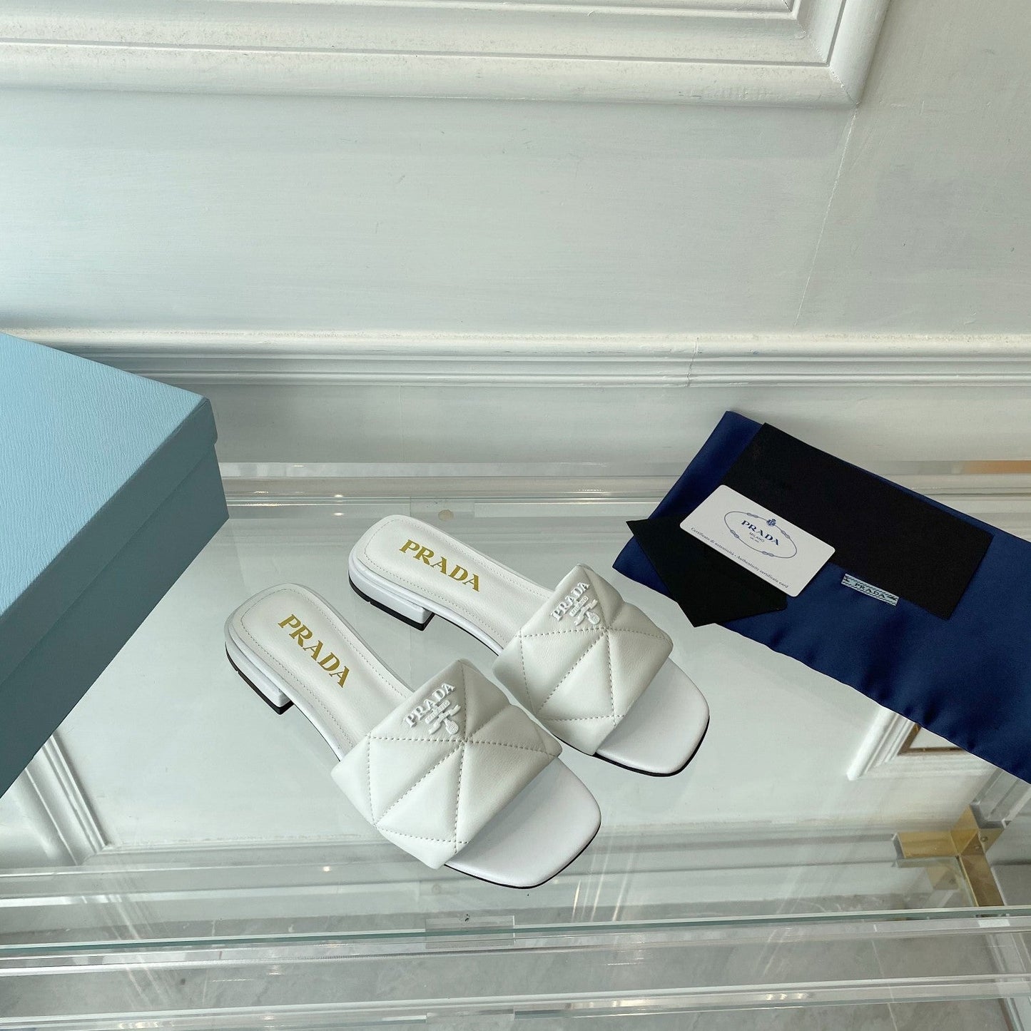 Pra Slide 25 Quilted White leather - 35