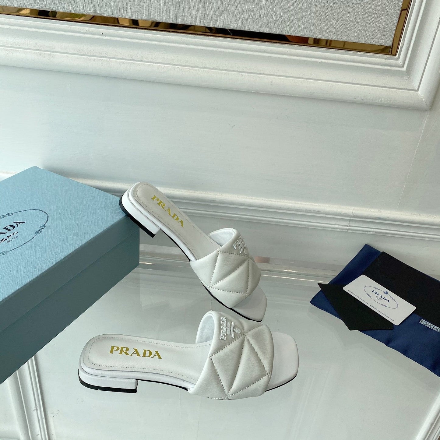 Pra Slide 25 Quilted White leather - 35