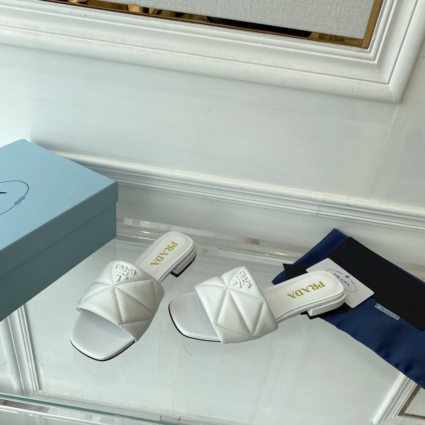 Pra Slide 25 Quilted White leather - 35