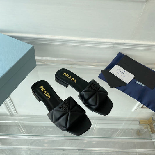 Pra Slide 25 Quilted Black leather - 35