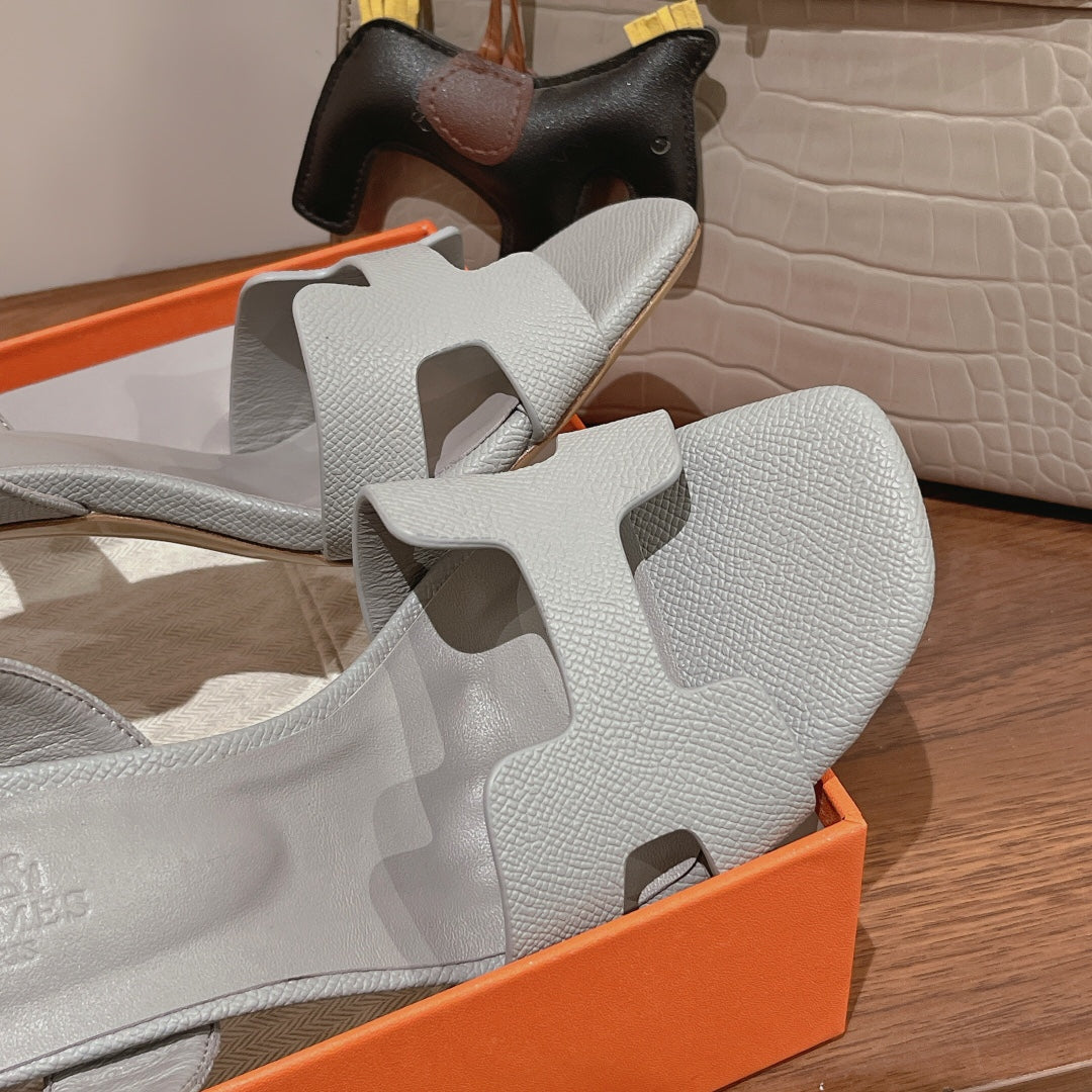 SLINGBACK SANDAL ETERNITE 105 CREAM GRAY LAMBSKIN - 35