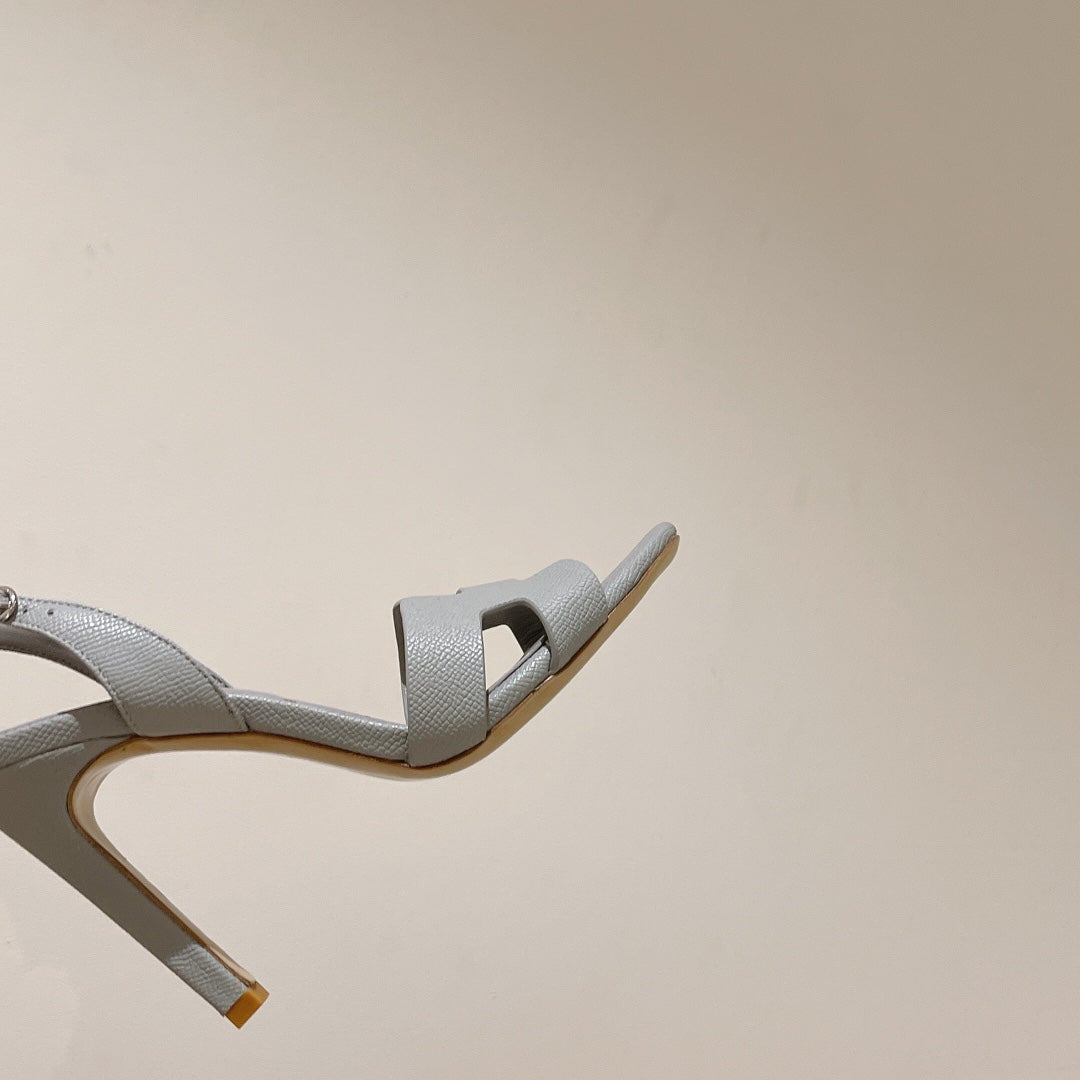 SLINGBACK SANDAL ETERNITE 105 CREAM GRAY LAMBSKIN - 35