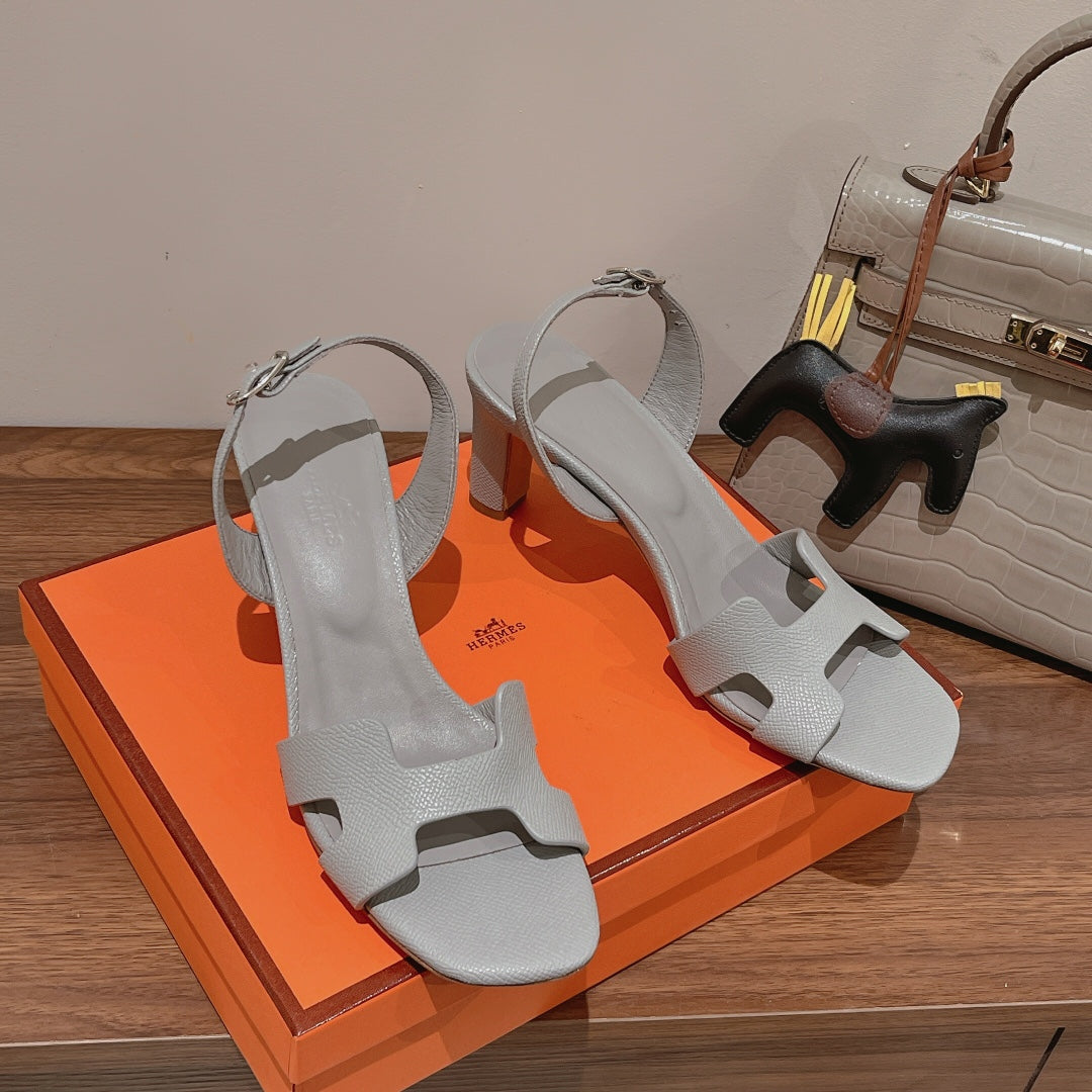 SLINGBACK SANDAL ETERNITE 75 CREAM GRAY LAMBSKIN - 35