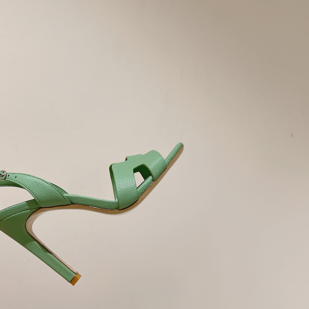 SLINGBACK SANDAL ETERNITE 105 EMERALD LAMBSKIN - 35