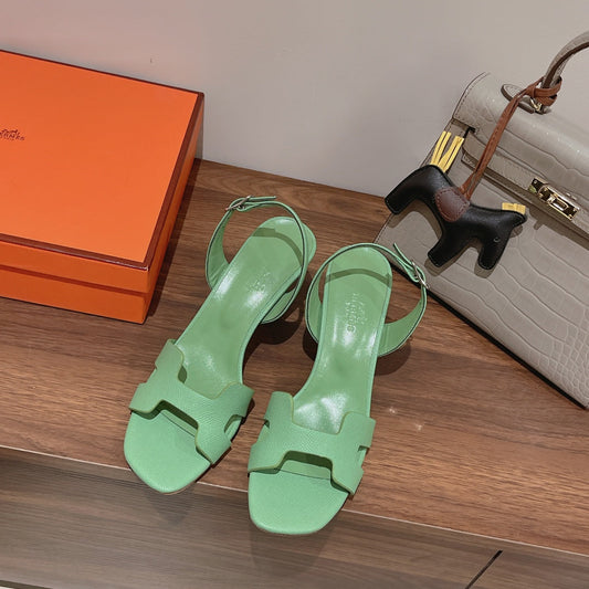 SLINGBACK SANDAL ETERNITE 75 EMERALD LAMBSKIN - 35