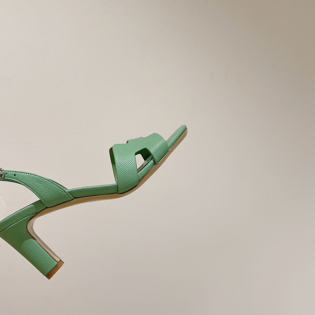 SLINGBACK SANDAL ETERNITE 75 EMERALD LAMBSKIN - 35