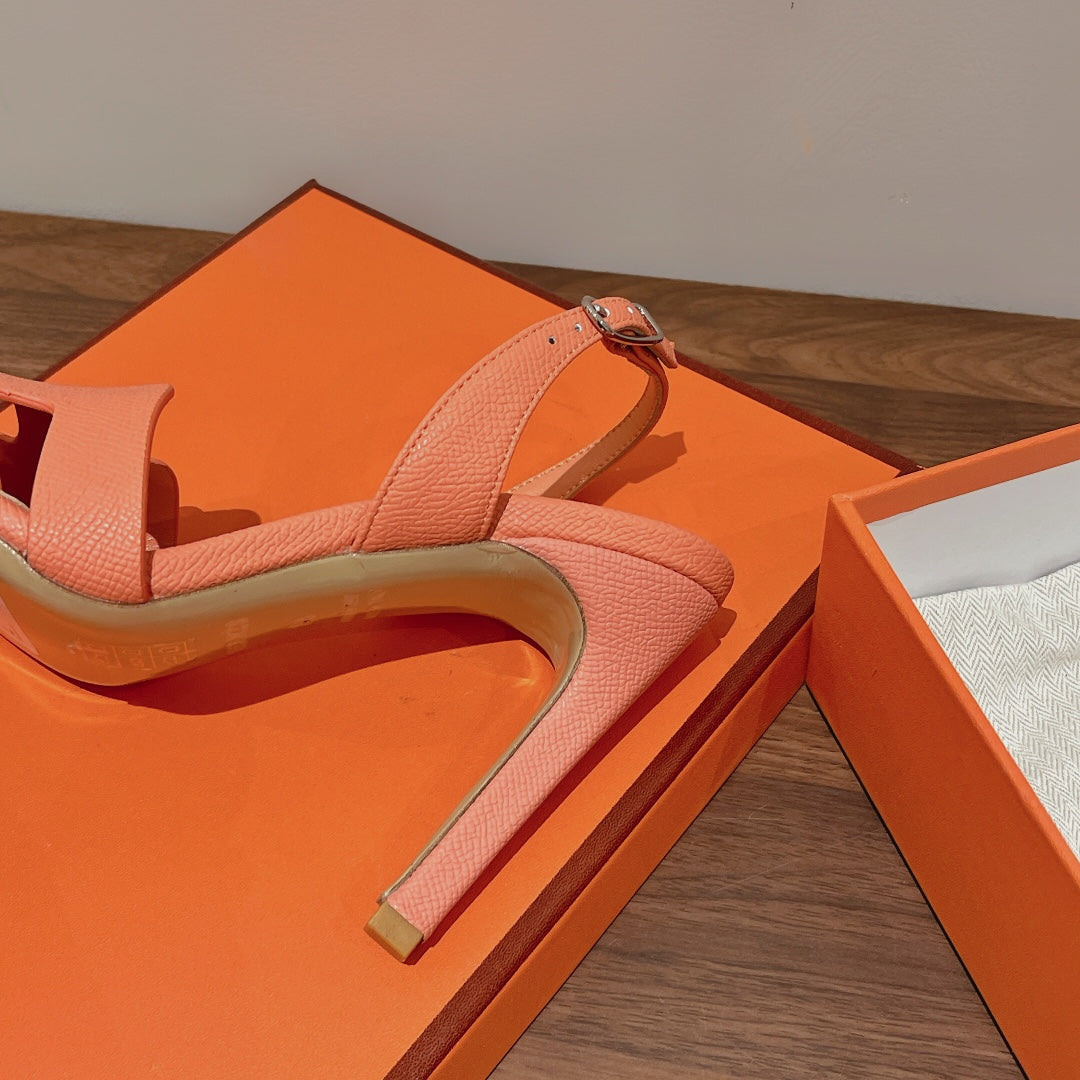 SLINGBACK SANDAL ETERNITE 105 CANTALOUPE LAMBSKIN - 35