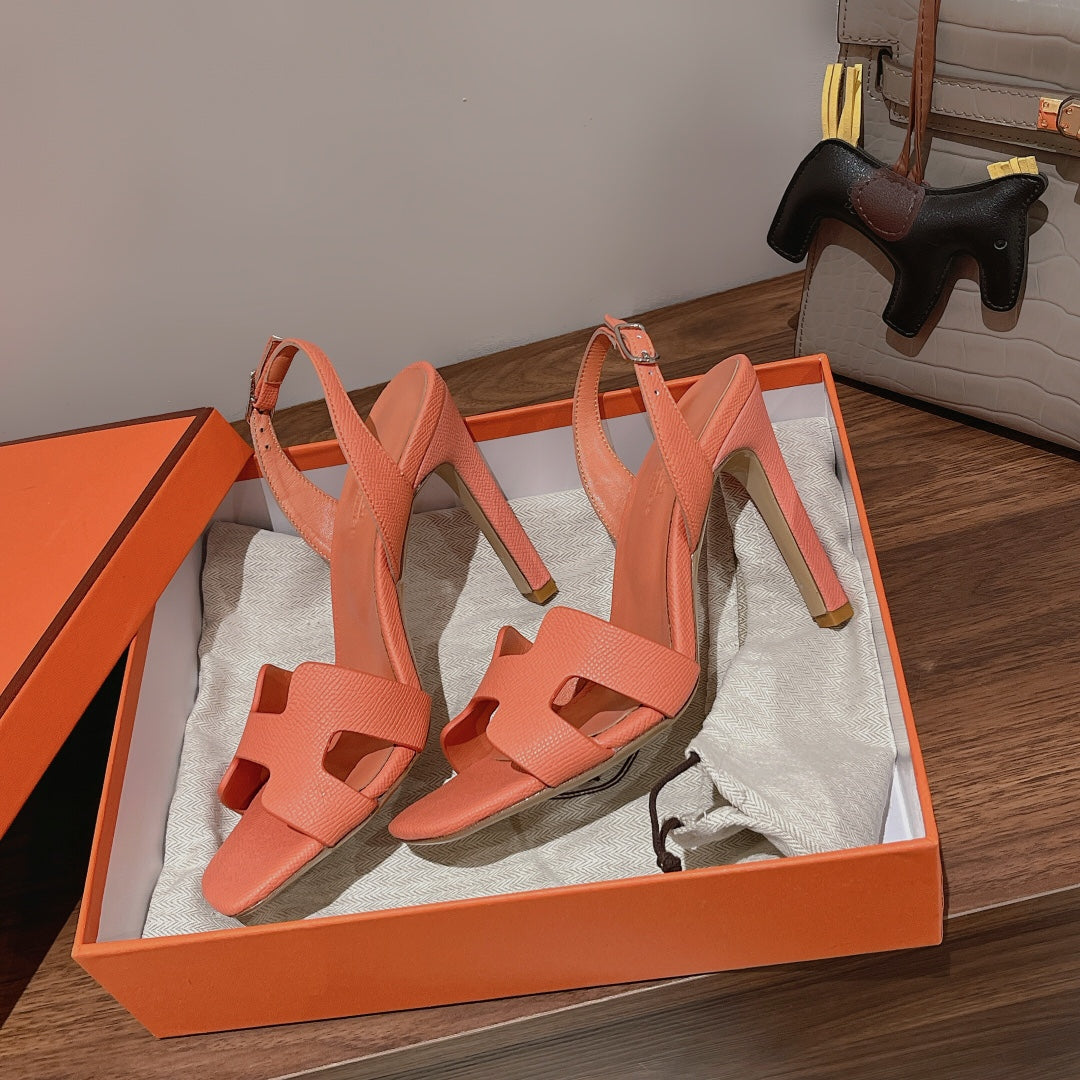 SLINGBACK SANDAL ETERNITE 105 CANTALOUPE LAMBSKIN - 35