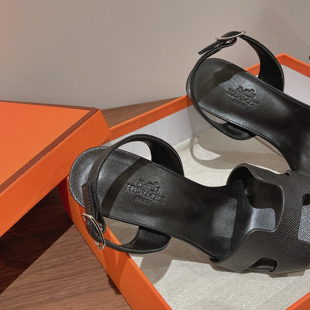 SLINGBACK SANDAL ETERNITE 105 BLACK LAMBSKIN - 35