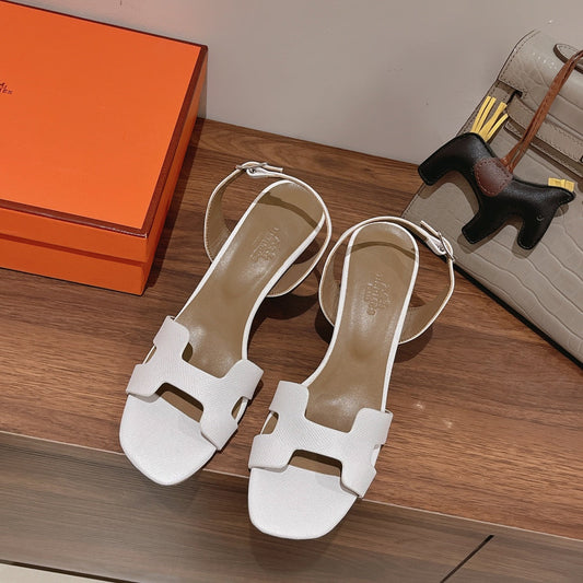SLINGBACK SANDAL ETERNITE 75 WHITE MIX LIGHT BROWN LAMBSKIN - 35