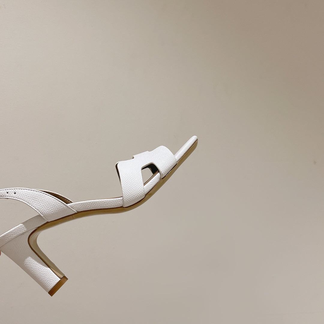 HOLY 75 SANDAL IN WHITE GRAINED CALFSKIN - 35