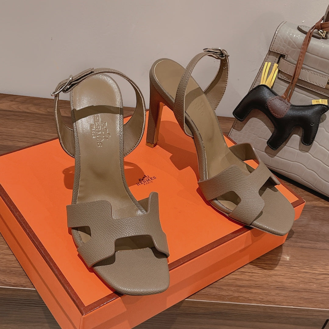 SLINGBACK SANDAL ETERNITE 105 CAMEL LAMBSKIN - 35