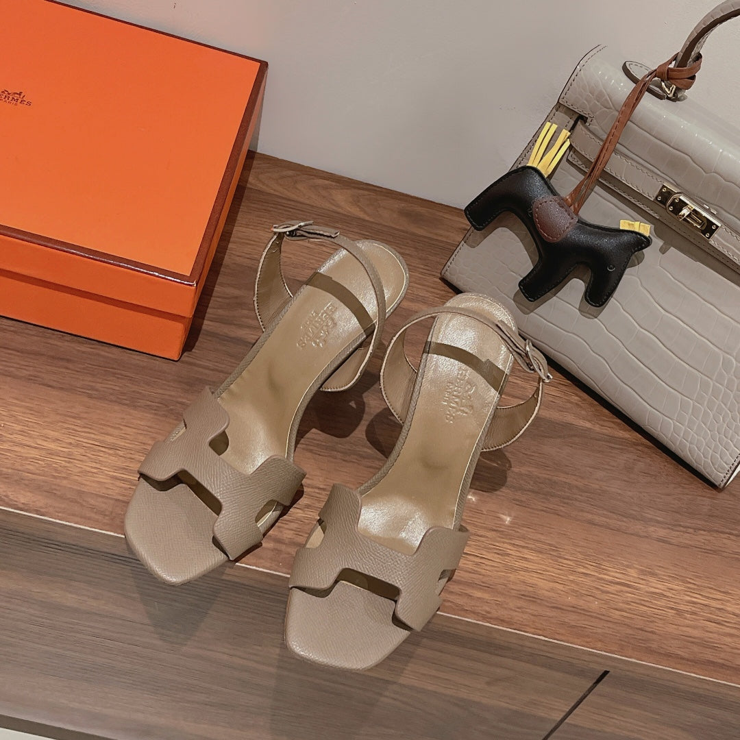 SLINGBACK SANDAL ETERNITE 105 CAMEL LAMBSKIN - 35