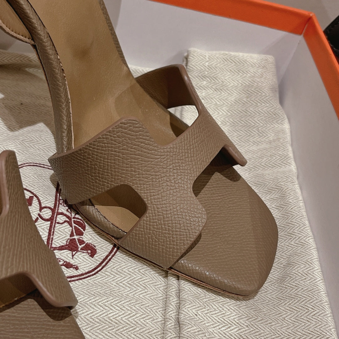 SLINGBACK SANDAL ETERNITE 105 CAMEL LAMBSKIN - 35