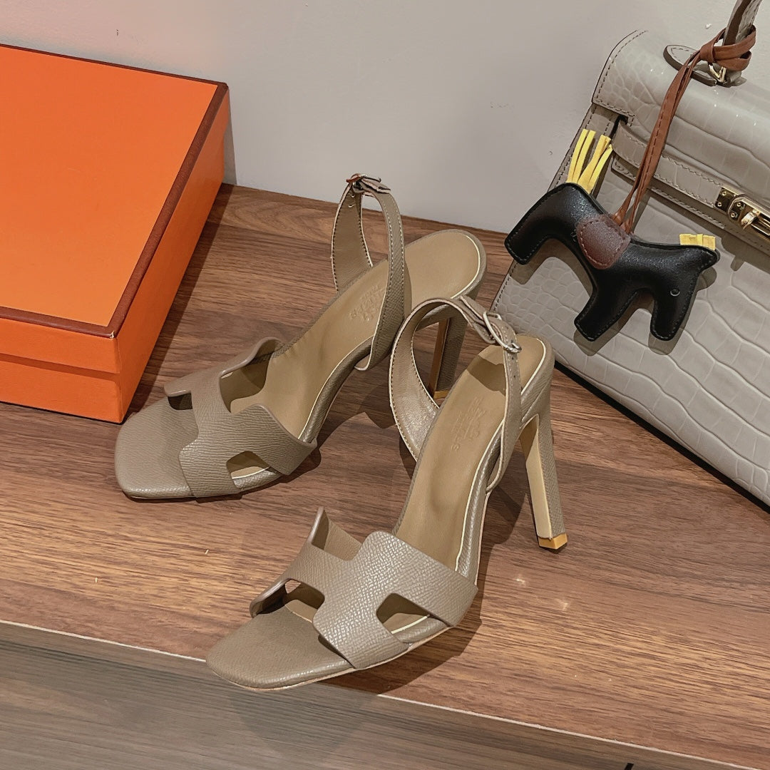 SLINGBACK SANDAL ETERNITE 105 CAMEL LAMBSKIN - 35