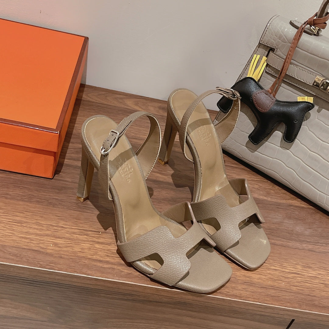 SLINGBACK SANDAL ETERNITE 105 CAMEL LAMBSKIN - 35