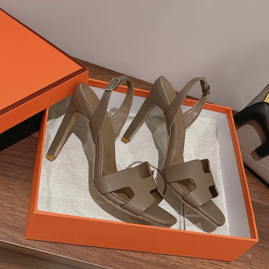 SLINGBACK SANDAL ETERNITE 105 CAMEL LAMBSKIN - 35