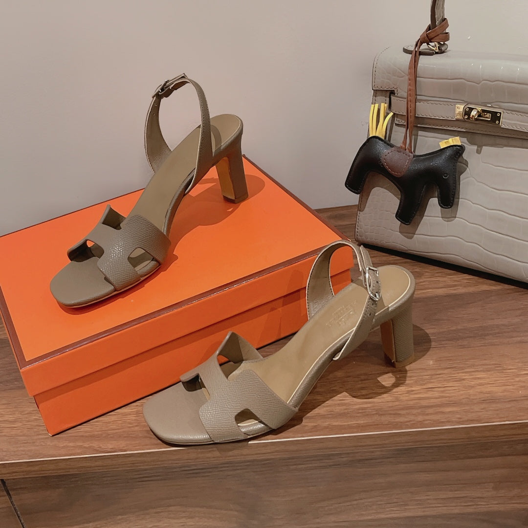 SLINGBACK SANDAL ETERNITE 75 CAMEL LAMBSKIN - 35