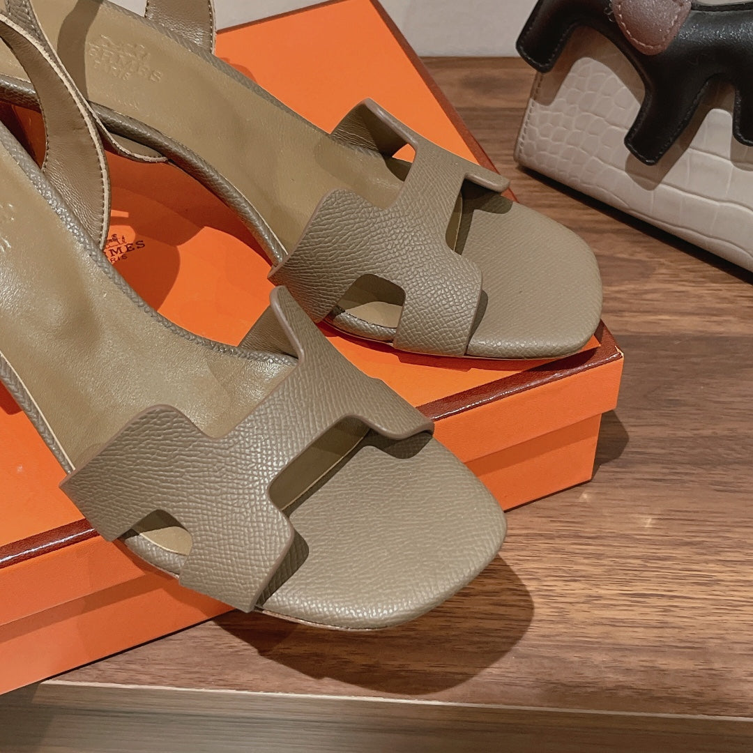 SLINGBACK SANDAL ETERNITE 75 CAMEL LAMBSKIN - 35
