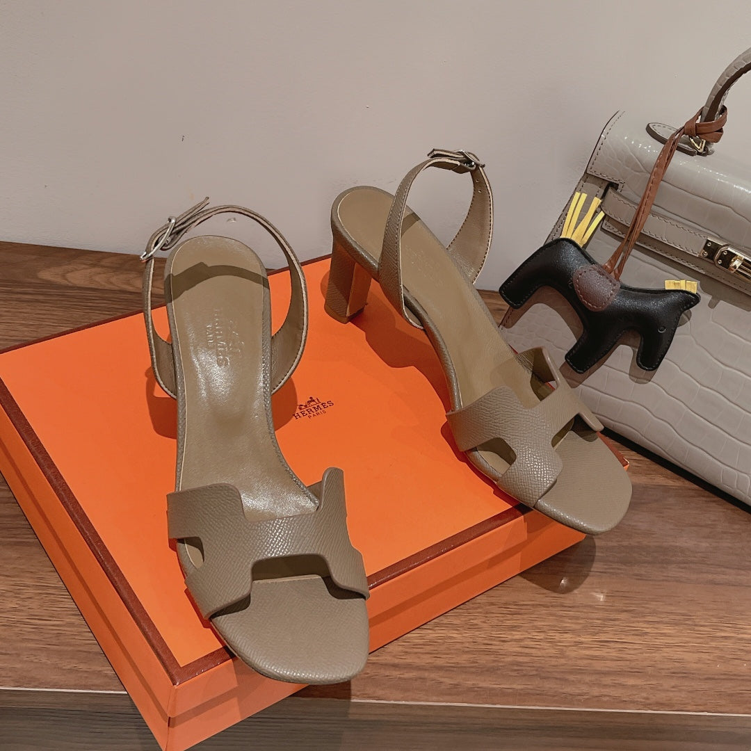 SLINGBACK SANDAL ETERNITE 75 CAMEL LAMBSKIN - 35