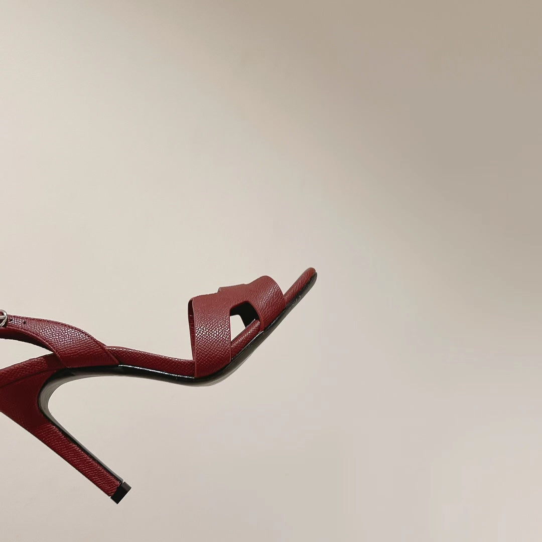 SLINGBACK SANDAL ETERNITE 105 BURNT UMBER LAMBSKIN - 35