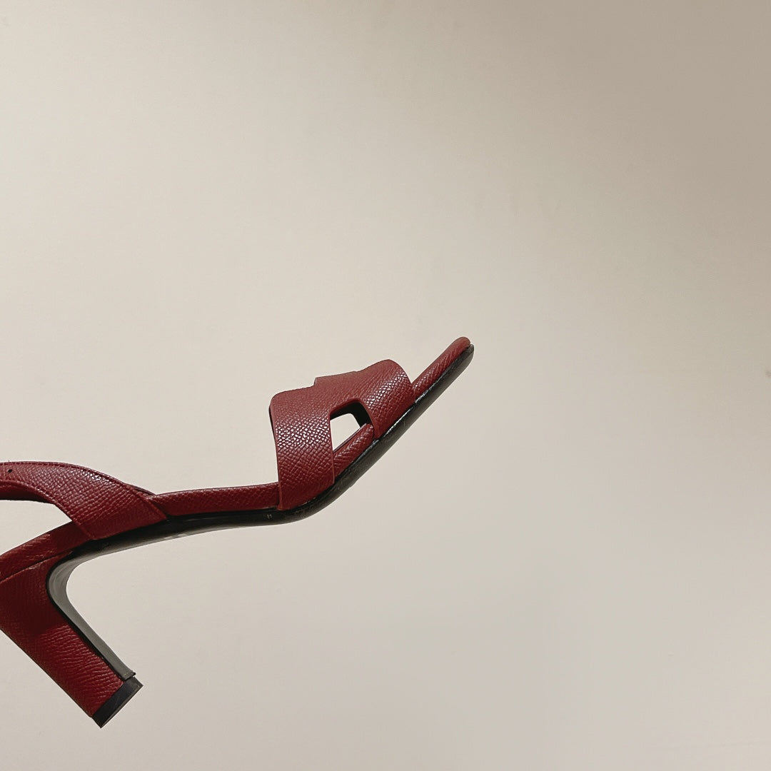 HOLY 75 SANDAL IN BERRY RED GRAINED CALFSKIN - 35
