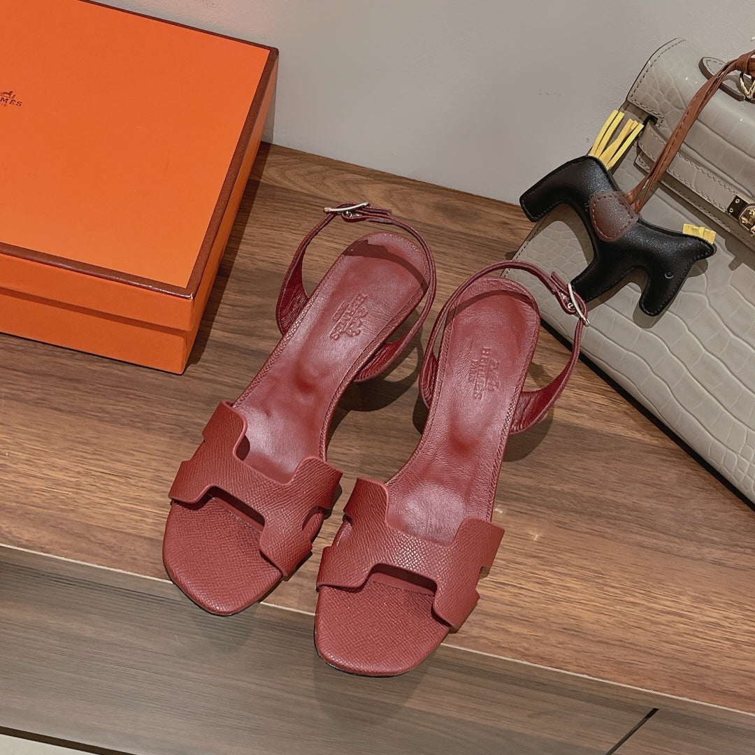 SLINGBACK SANDAL ETERNITE 75 BURNT UMBER LAMBSKIN - 35