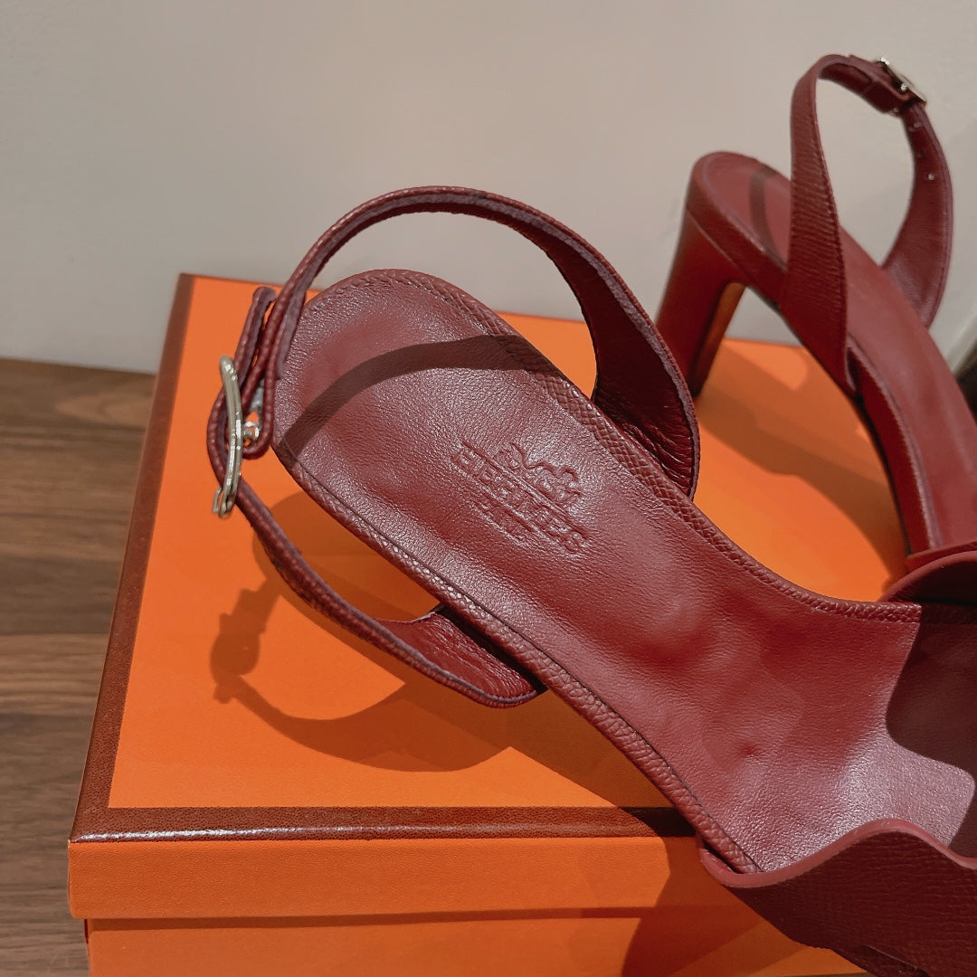 HOLY 75 SANDAL IN BERRY RED GRAINED CALFSKIN - 35
