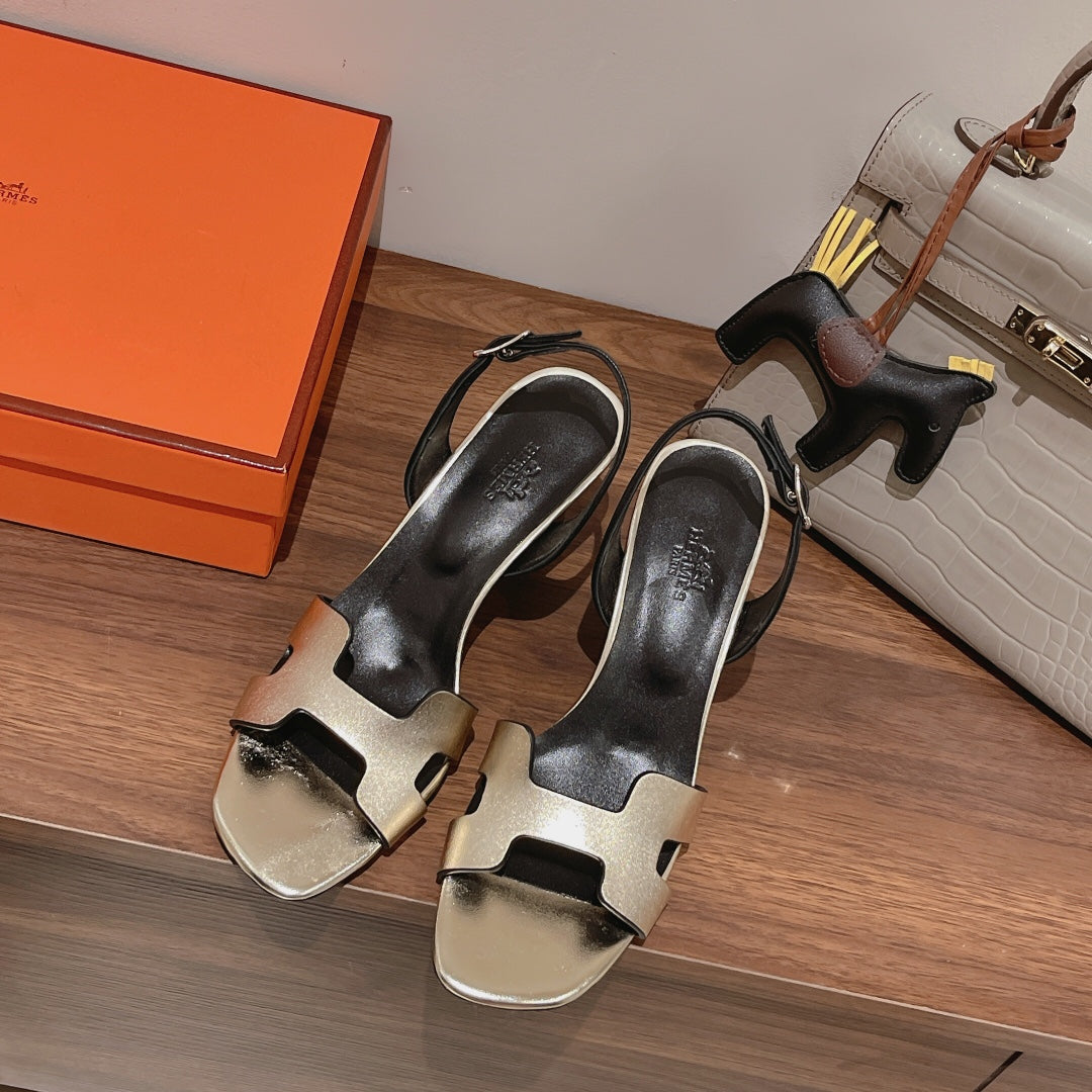 SLINGBACK SANDAL ETERNITE 75 BLACK MIX SILVER LAMBSKIN - 35