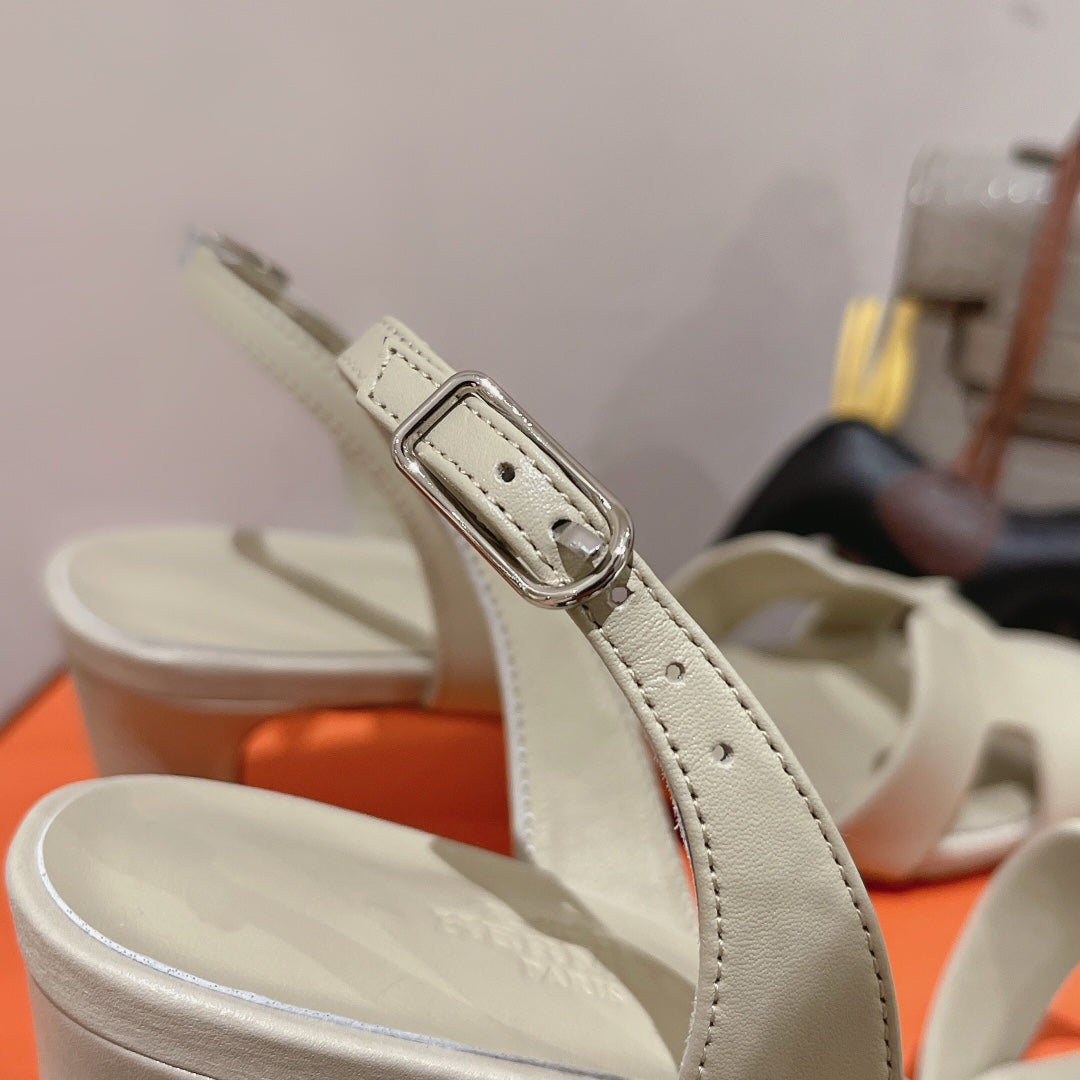 HOLY 75 SANDAL IN WHITE CREAM CALFSKIN - 35