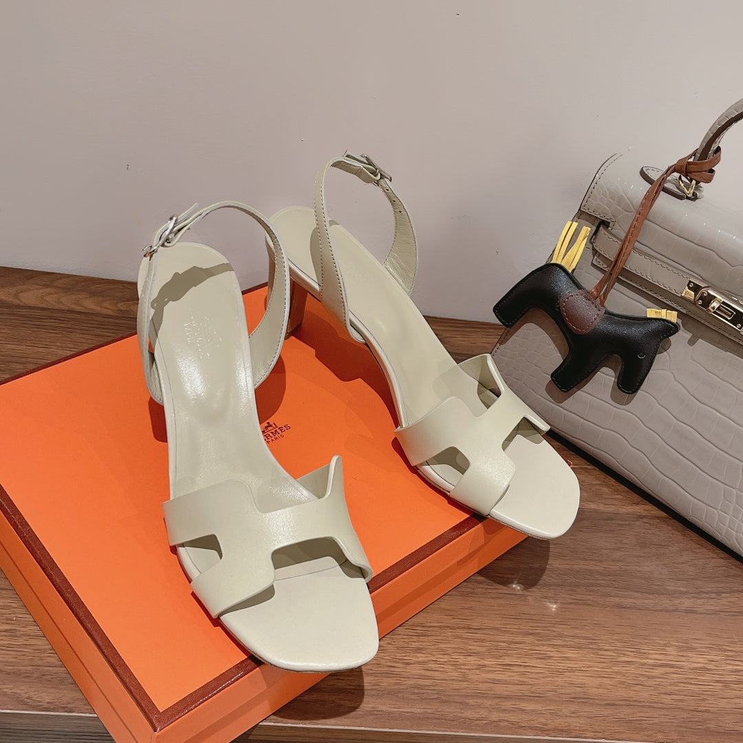 HOLY 75 SANDAL IN WHITE CREAM CALFSKIN - 35