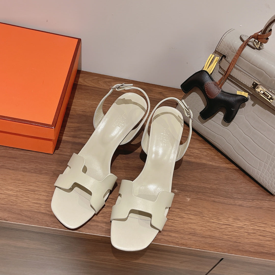 HOLY 75 SANDAL IN WHITE CREAM CALFSKIN - 35