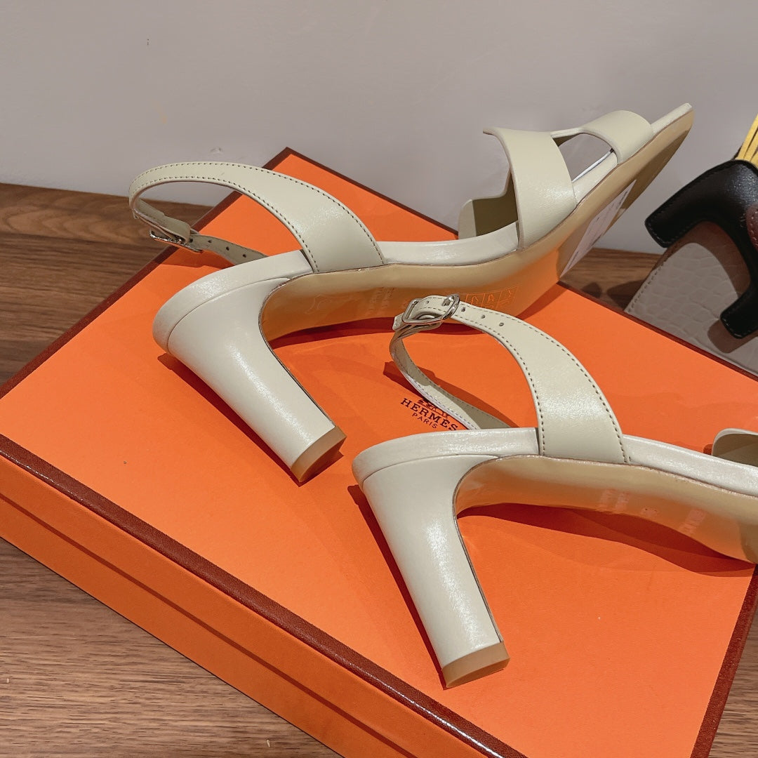 HOLY 75 SANDAL IN WHITE CREAM CALFSKIN - 35