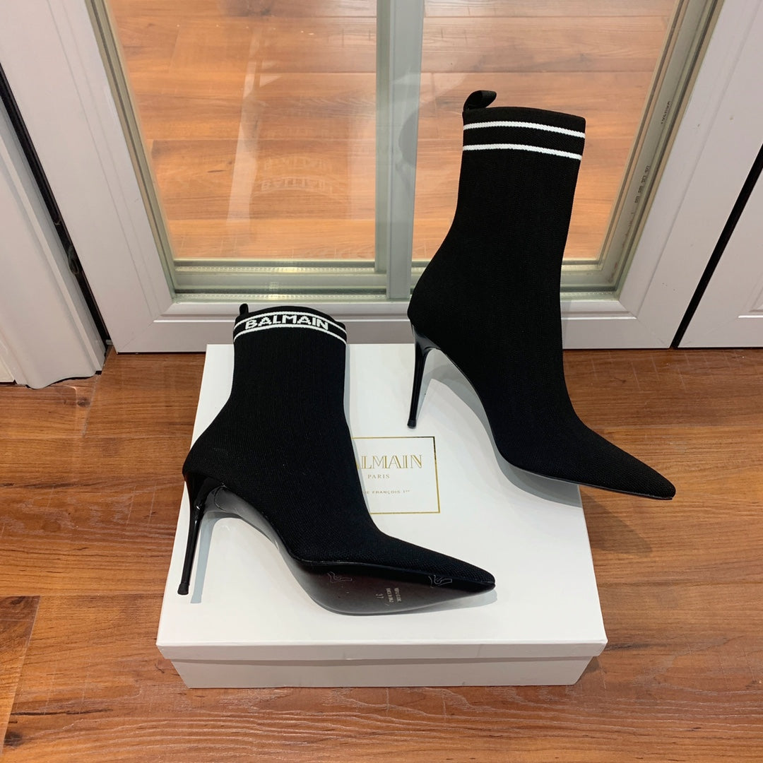 ЧЕРЕВИКИ BALMAIN 26S 105 ММ ЧОРНОГО КОЛЬОРУ У СТИЛІ FLYKNIT СТИЛЬ 12