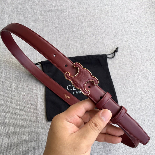 Medium Cuir Triomphe Belt 25mm Wine Calfskin - 30