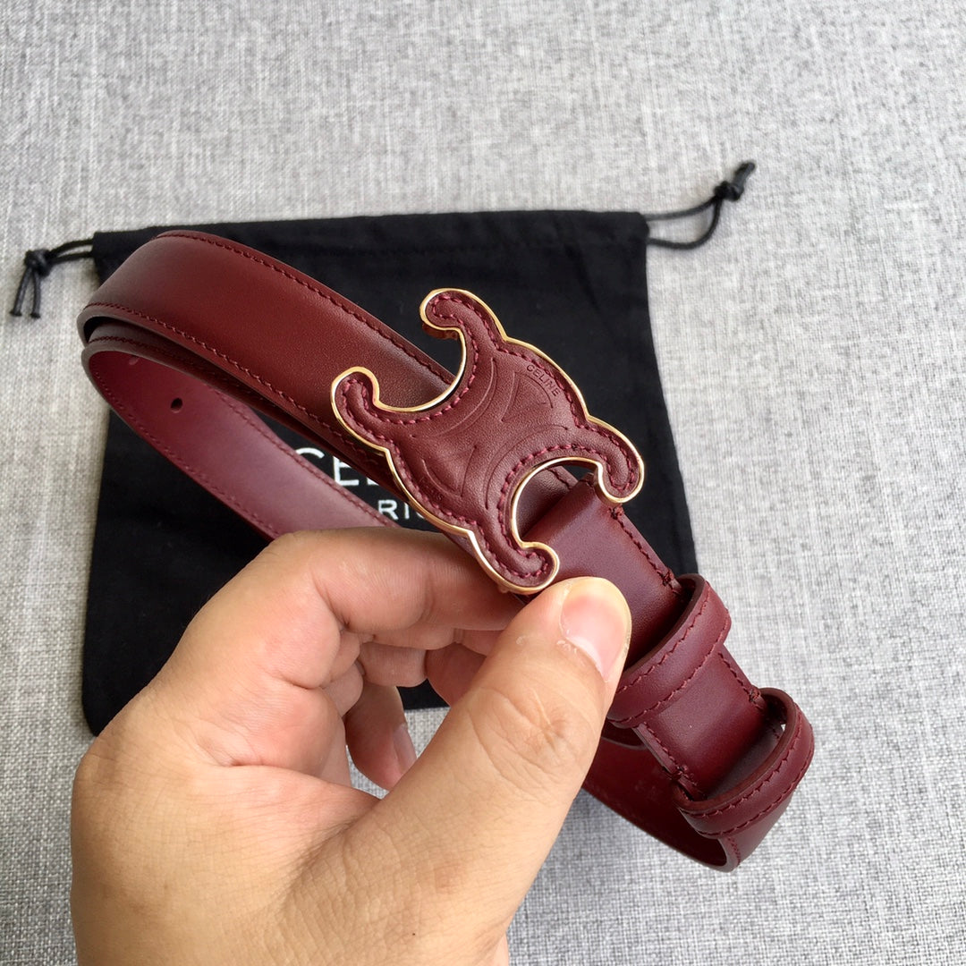 Medium Cuir Triomphe Belt 25mm Wine Calfskin - 30
