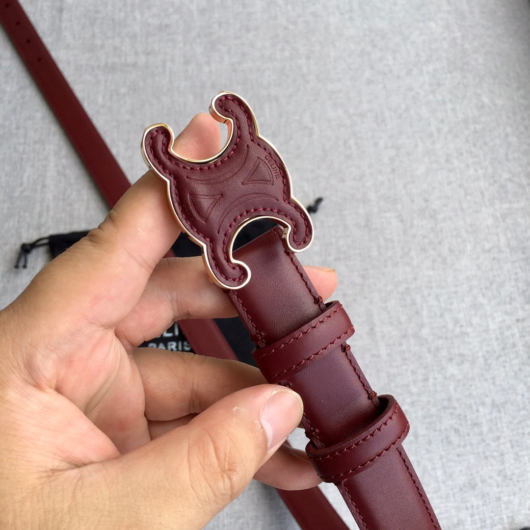 Medium Cuir Triomphe Belt 25mm Wine Calfskin - 30