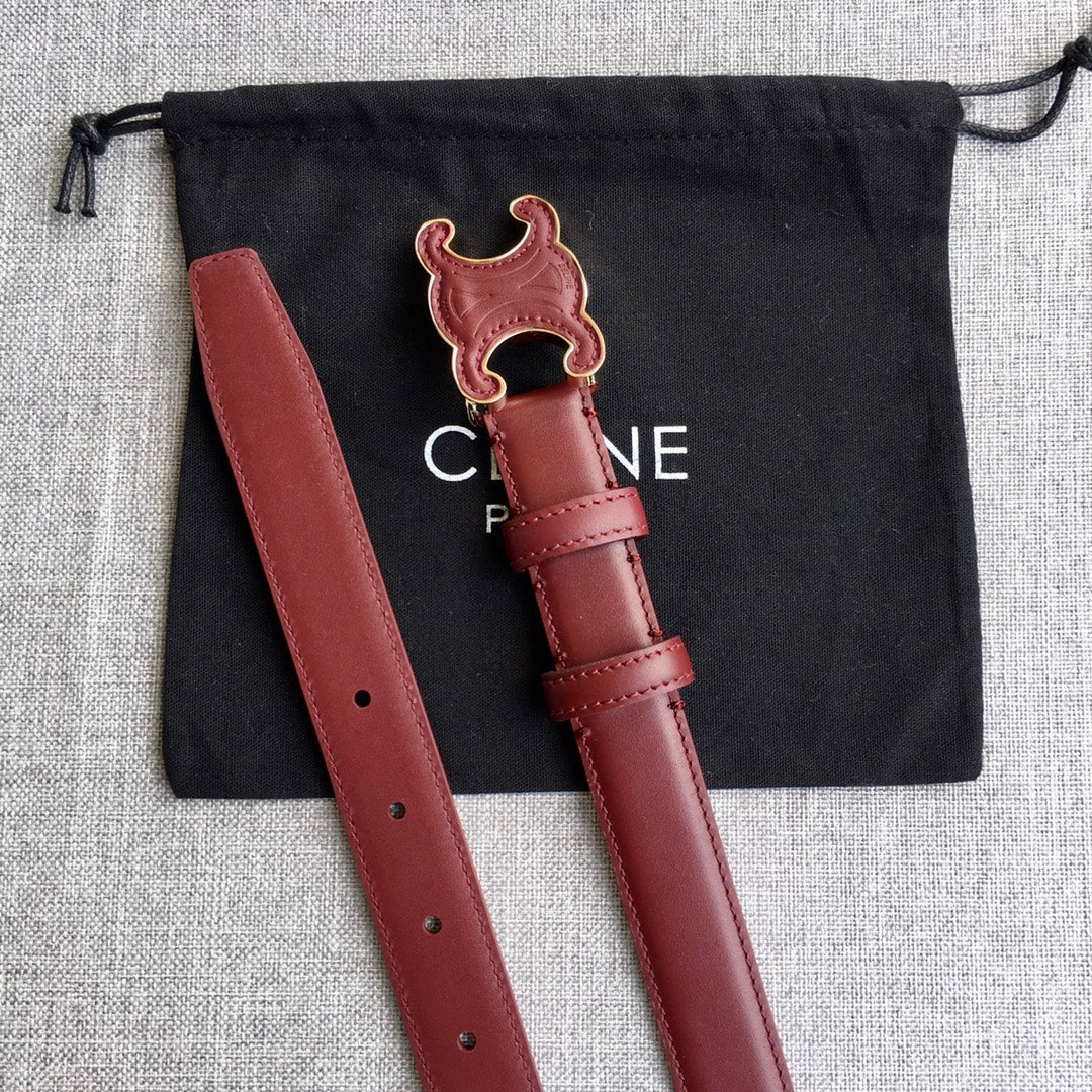 Medium Cuir Triomphe Belt 25mm Wine Calfskin - 30